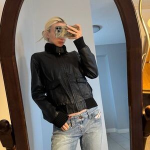 River Island Black Jacket with Ribbed Details